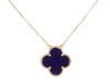 Van Cleef & Arpels 18K Yellow Gold Blue Sèvres Porcelain Vendôme Magic Alhambra Pendant Necklace