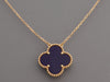 Van Cleef & Arpels 18K Yellow Gold Blue Sèvres Porcelain Vendôme Magic Alhambra Pendant Necklace