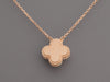 Van Cleef & Arpels 18K Rose Gold Silver Obsidian 2023 Holiday Vintage Alhambra Pendant Necklace