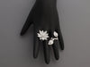 Van Cleef & Arpels 18K White Gold Diamond Lotus Between the Finger Ring