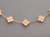 Van Cleef & Arpels 18K Rose Gold Hammered 5-Motif Vintage Alhambra Bracelet