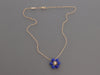 Van Cleef & Arpels 18K Yellow Gold Lapis and Diamond Mini Rose de Noël Pendant Necklace