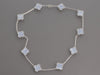 Van Cleef & Arpels 18K White Gold 10-Motif Chalcedony Vintage Alhambra Necklace