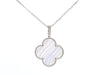 Van Cleef & Arpels 18K White Gold Chalcedony Magic Alhambra Long Pendant Necklace