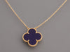 Van Cleef & Arpels 18K Yellow Gold Blue Sèvres Porcelain Magic Alhambra Pendant Necklace