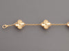 Van Cleef & Arpels 18K Yellow Gold 5-Motif Vintage Alhambra Guilloché Bracelet