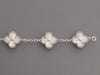 Van Cleef & Arpels 18K White Gold 5-Motif Vintage Alhambra Guilloché Bracelet