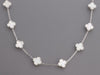 Van Cleef & Arpels 18K White Gold 20-Motif Vintage Alhambra MOP Necklace