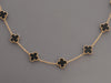 Van Cleef & Arpels 18K Yellow Gold Onyx Vintage Alhambra Necklace