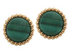 Van Cleef & Arpels 18K Yellow Gold Malachite Perlée Couleurs Pierced Earrings