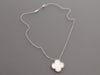 Van Cleef & Arpels 14K White Gold MOP Magic Alhambra Pendant Necklace