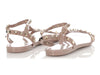 Valentino Blush Rubber Rockstud Slingback Flat Sandals