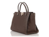 Valentino Medium Brown Rockstud Leather Tote