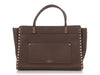 Valentino Medium Brown Rockstud Leather Tote