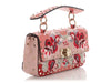 Valentino Small Pink Floral Embroidered Rockstud Shoulder Bag