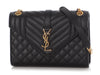 Saint Laurent Medium Black Triquilt Envelope Chain Bag