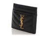 Saint Laurent Black Matelassé Cassandre Card Holder