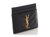 Saint Laurent Black Matelassé Cassandre Card Holder