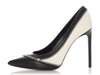 Saint Laurent Black and White Zipper Pumps