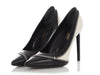 Saint Laurent Black and White Zipper Pumps