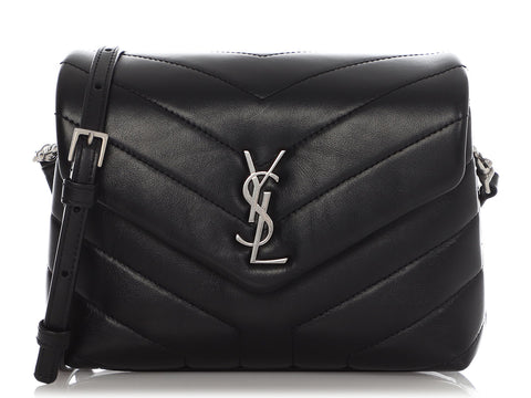 Saint Laurent Black Matelassé Loulou Toy Bag