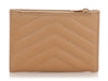 Saint Laurent Dark Beige Matelassé Cassandre Compact Bifold Wallet