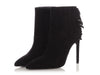 Saint Laurent Black Suede Fringe Ankle Boots