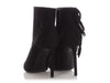 Saint Laurent Black Suede Fringe Ankle Boots