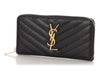 Saint Laurent Large Black Grain de Poudre Monogram Zip Wallet