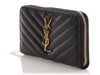 Saint Laurent Large Black Grain de Poudre Monogram Zip Wallet