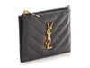 Saint Laurent Black Grain de Poudre Cassandre Matelassé Fragments Card Case