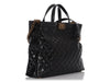 Chanel Large Black Quilted Glazed Calfskin Boy Shopping Tote