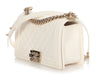 Chanel Old Medium White Quilted Caviar Boy Bag