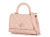 Chanel Extra Mini Pink Quilted Caviar Coco Handle