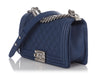 Chanel Old Medium Navy Quilted Caviar Boy Bag