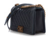 Chanel Old Medium Dark Navy Quilted Caviar Boy