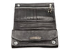 Chrome Hearts Long Cross Button Black Leather Wallet