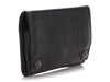 Chrome Hearts Long Cross Button Black Leather Wallet