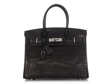 Hermès Black Matte Alligator Birkin 30