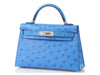 Hermès Mini Bleu Bleuet Ostrich Kelly 20