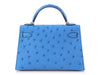 Hermès Mini Bleu Bleuet Ostrich Kelly 20