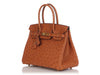 Hermès Cognac Ostrich Birkin 30