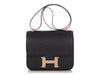 Hermès Black Ostrich Constance 24