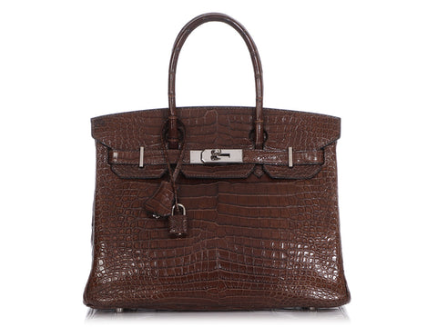 Hermès Havane Matte Porosus Crocodile Birkin 30