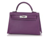 Hermès Mini Violet Chèvre and Bleu Marine Leather Kelly Verso 20