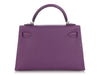 Hermès Mini Violet Chèvre and Bleu Marine Leather Kelly Verso 20