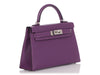 Hermès Mini Violet Chèvre and Bleu Marine Leather Kelly Verso 20