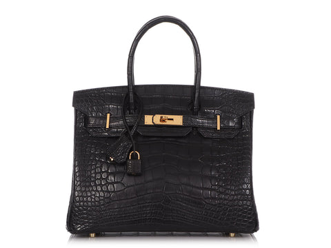 Hermès Black Matte Alligator Birkin 30