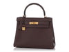 Hermès Chocolate Togo Kelly 28