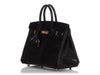 Hermès Black Shiny Lizard Birkin 25